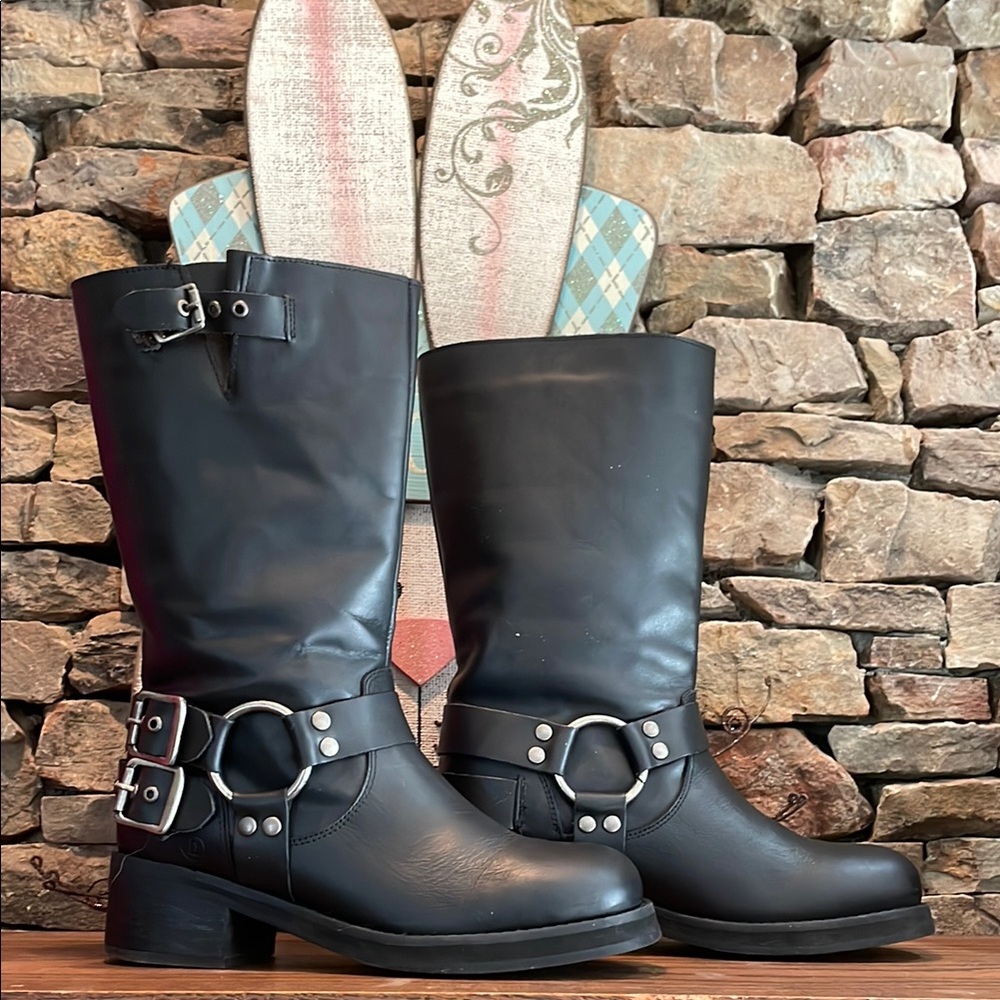 Dingo Black Moto Harness Boots